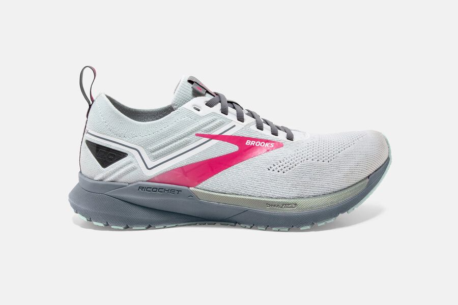 Brooks Ricochet 3 Road Running Shoes Womens - White/Pink - EFUCR-1547